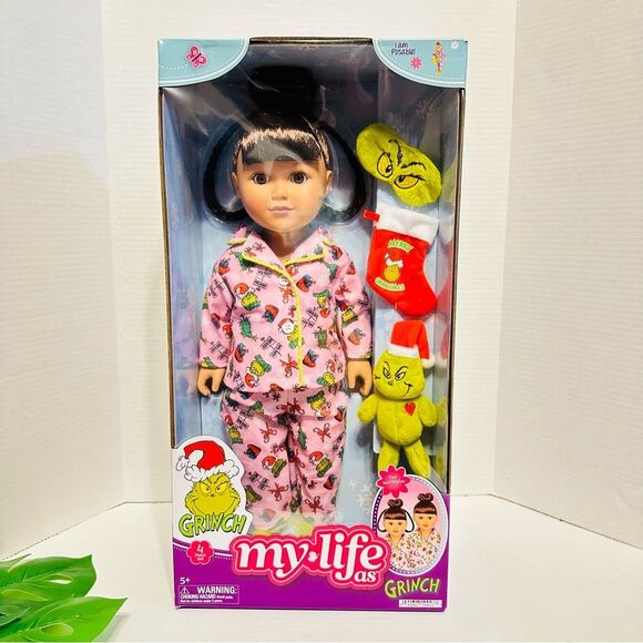 My Life As Grinch Sleepover 18 inch Doll Christmas Holiday Collectible Brunette - Picture 11 of 15